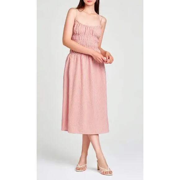 Wayf Dresses & Skirts - WAYF Isabelle Shirred Seersucker Midi Sundress Size Small